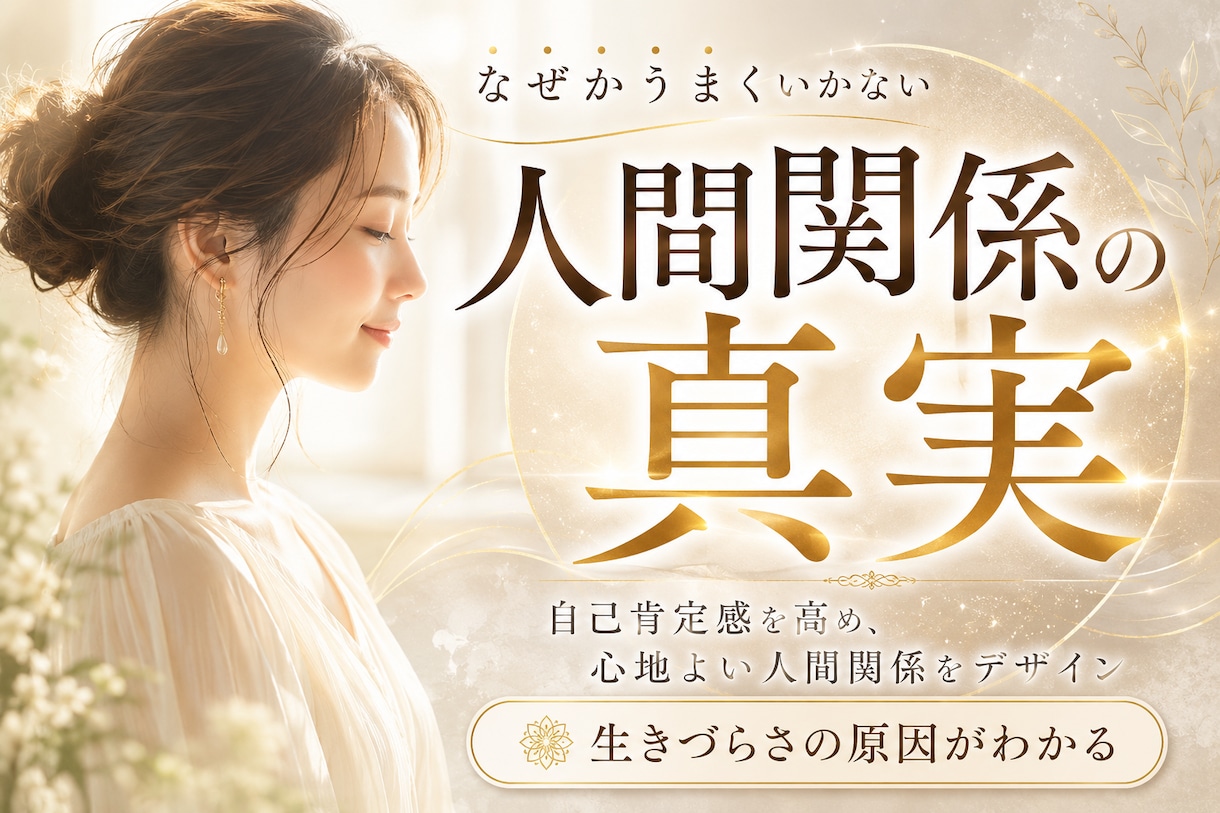 なぜかうまくいかない人間関係の真実を解き明かします 自己肯定感を高め、心地よい人間関係をデザインする。 イメージ1