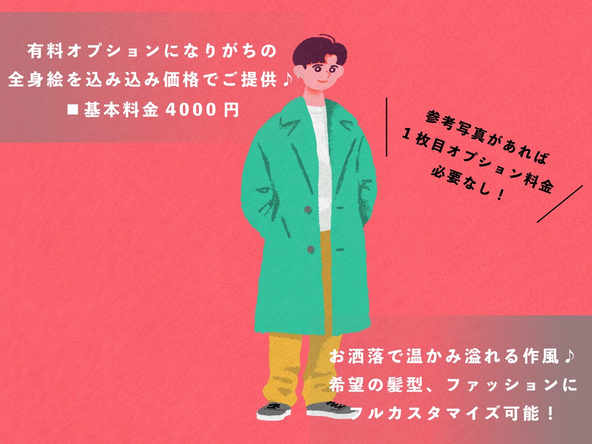 セットでお得！お顔と全身イラスト描きます 版ずれ感がおしゃれ♪ビジネスからお子様へのプレゼントにも！ イメージ2
