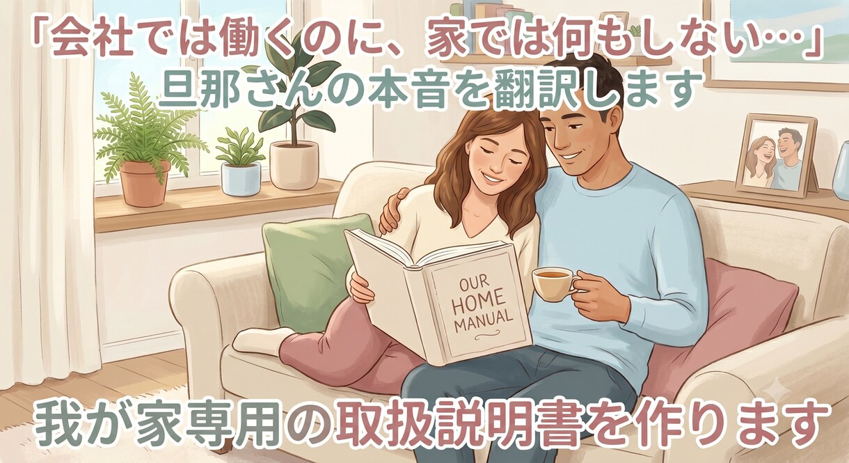 夫の行動バグを徹底分析！取扱説明書を制作します 対話で男心を翻訳！家庭用の取扱説明書を作ります イメージ1
