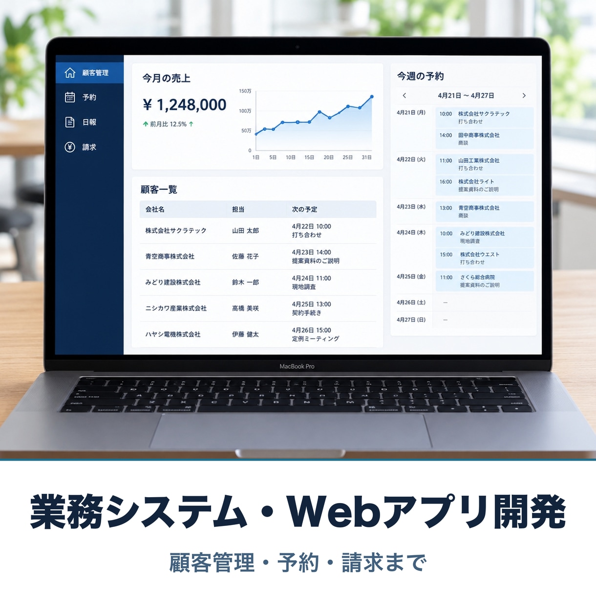 業務システム・Webアプリを開発します 顧客管理・予約・日報・請求まで。要件整理から一貫対応 イメージ1