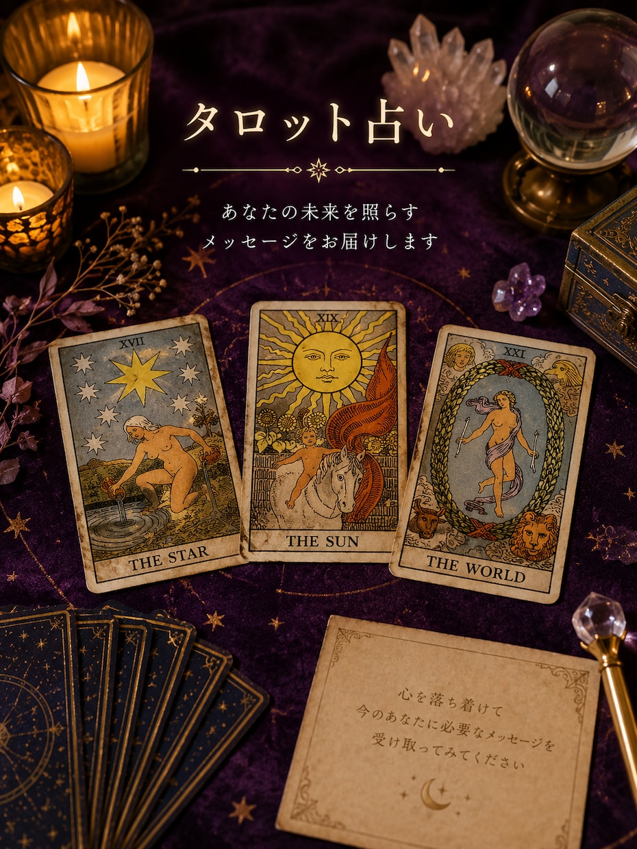 ワンコインで占います 仕事・人間関係等、お悩みをタロットで視てみませんか？ イメージ1