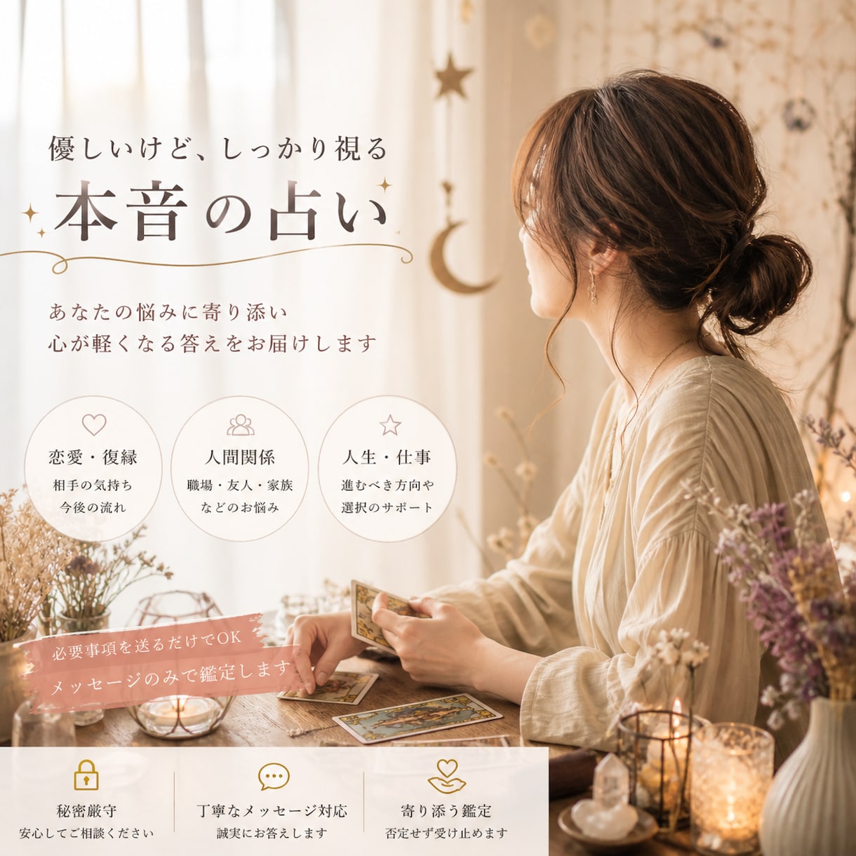 優しいだけじゃない。本音であなたを占います あなたに今、必要な言葉をお届けします イメージ1