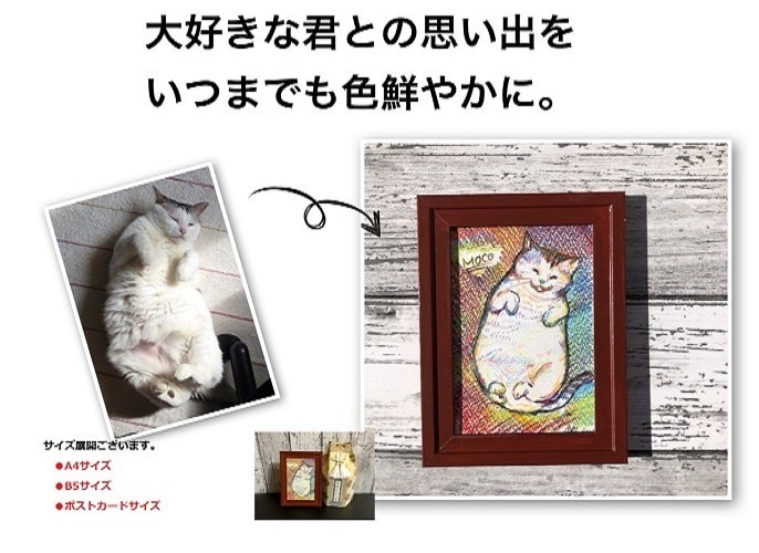 ペット似顔絵師★A4サイズ虹色似顔絵描きます あなたのペットを額付A4サイズレインボーアート作品にします イメージ6