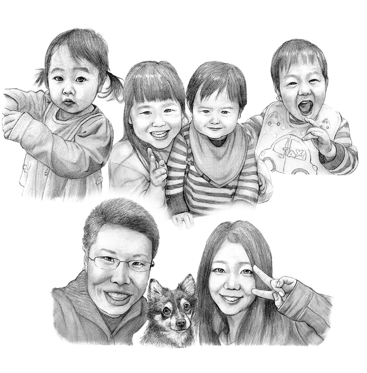 リアル　鉛筆画｜写真からモノクロ似顔絵描きます 飾りたくなる一枚を、手描きで。 イメージ6