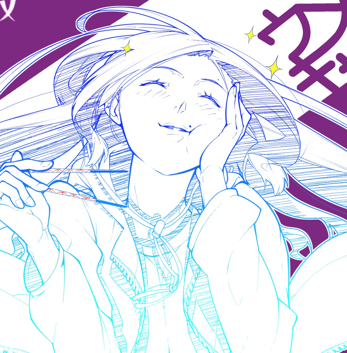 SNS用のアイコン【似顔絵:可】を線画で描きます 線画をお好きな色でグラデーションすれば素敵にっ!! イメージ4
