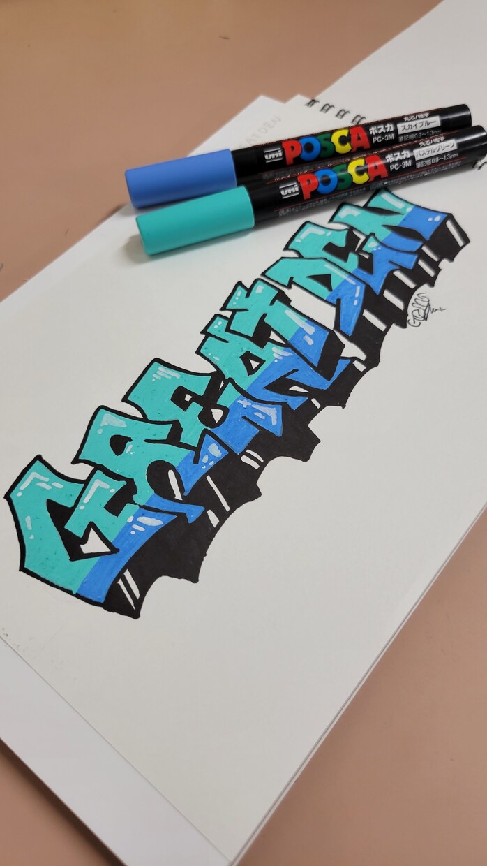 Graffitiアートで制作致します 街中に見かける落書き、Graffitiを手書きし制作してます イメージ1
