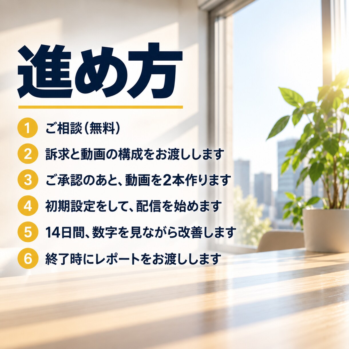 広告用の動画2本つきでMeta広告を運用します 動画は当社で作ります。撮影も素材のご用意もいりません イメージ5
