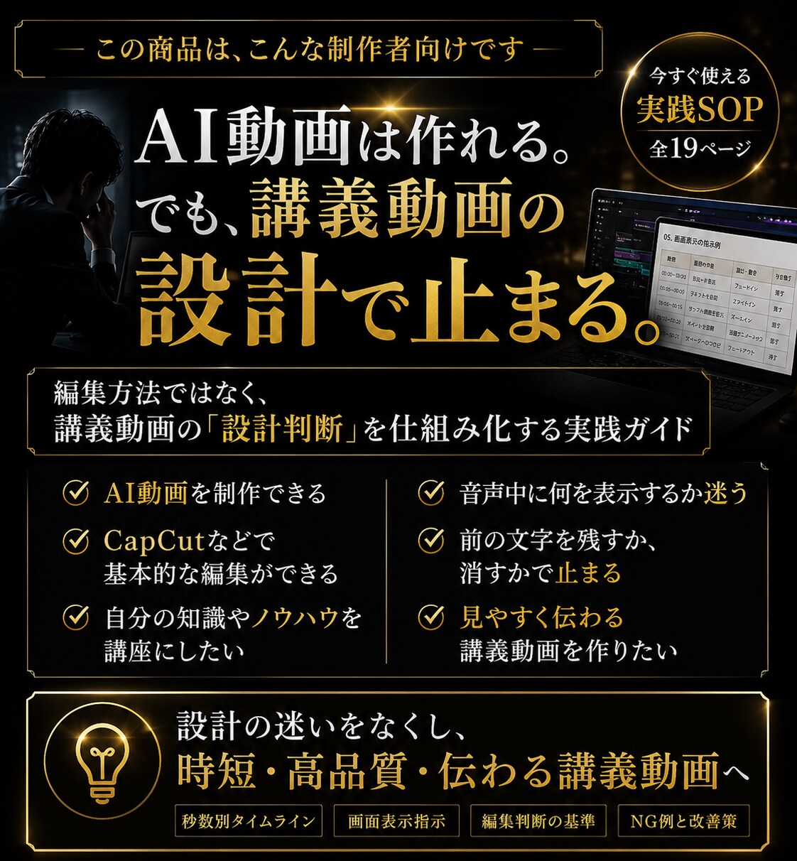 AI講義動画制作マニュアルを提供します AI動画教材を見やすい講義動画にできます イメージ4