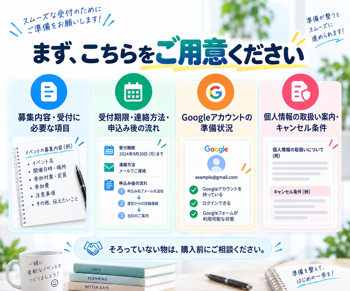 お店や教室の申込みフォームを作ります 名前や希望日を何度も聞かず、一度に受け取れる受付へ イメージ6