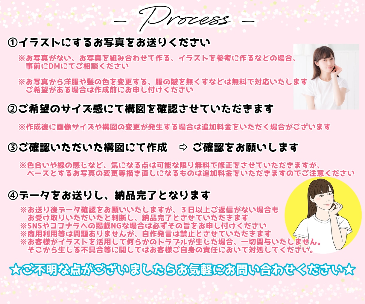 お洒落な好印象似顔絵、SNSアイコンをお作りします 商用利用可能！最短当日納品！名刺やブログにも活用いただけます イメージ4