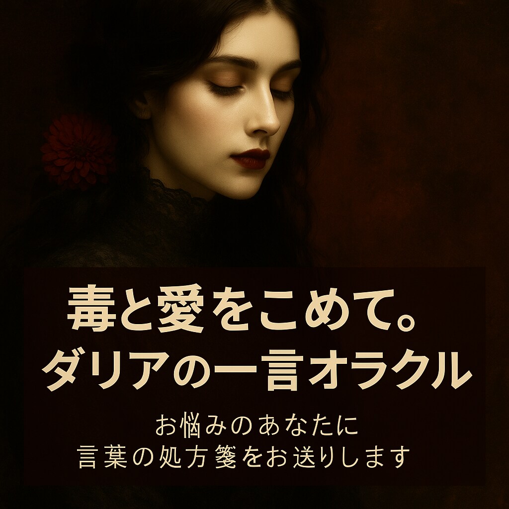 ダリアの一言オラクル」愛と毒ををこめます 言葉の力で背中を押す毒と愛の占い イメージ1