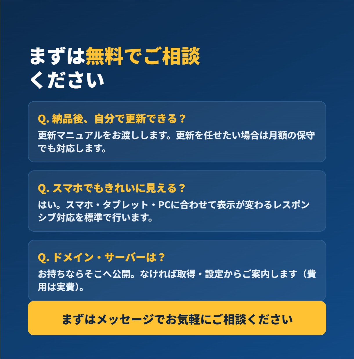 ホームページを制作します スマホ対応・問い合わせ導線つき。最短1週間で公開 イメージ5