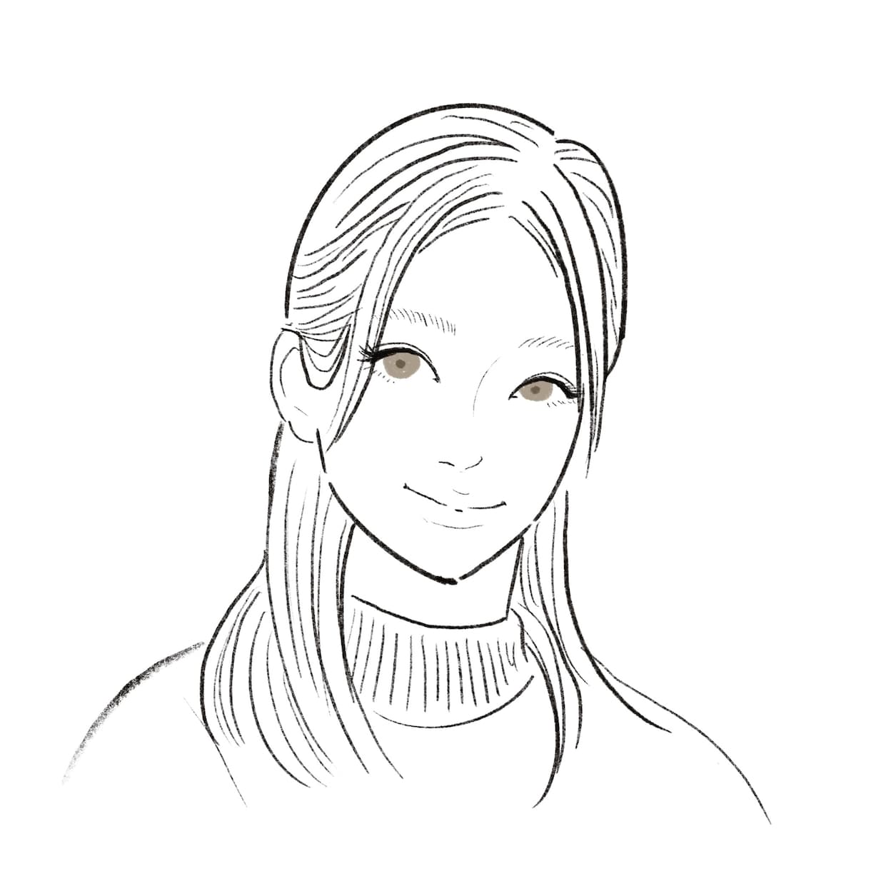 ファッションイラスト風！線画で似顔絵を描きます 程よく似ていて、SNSのアイコンに使いやすい似顔です。 イメージ9