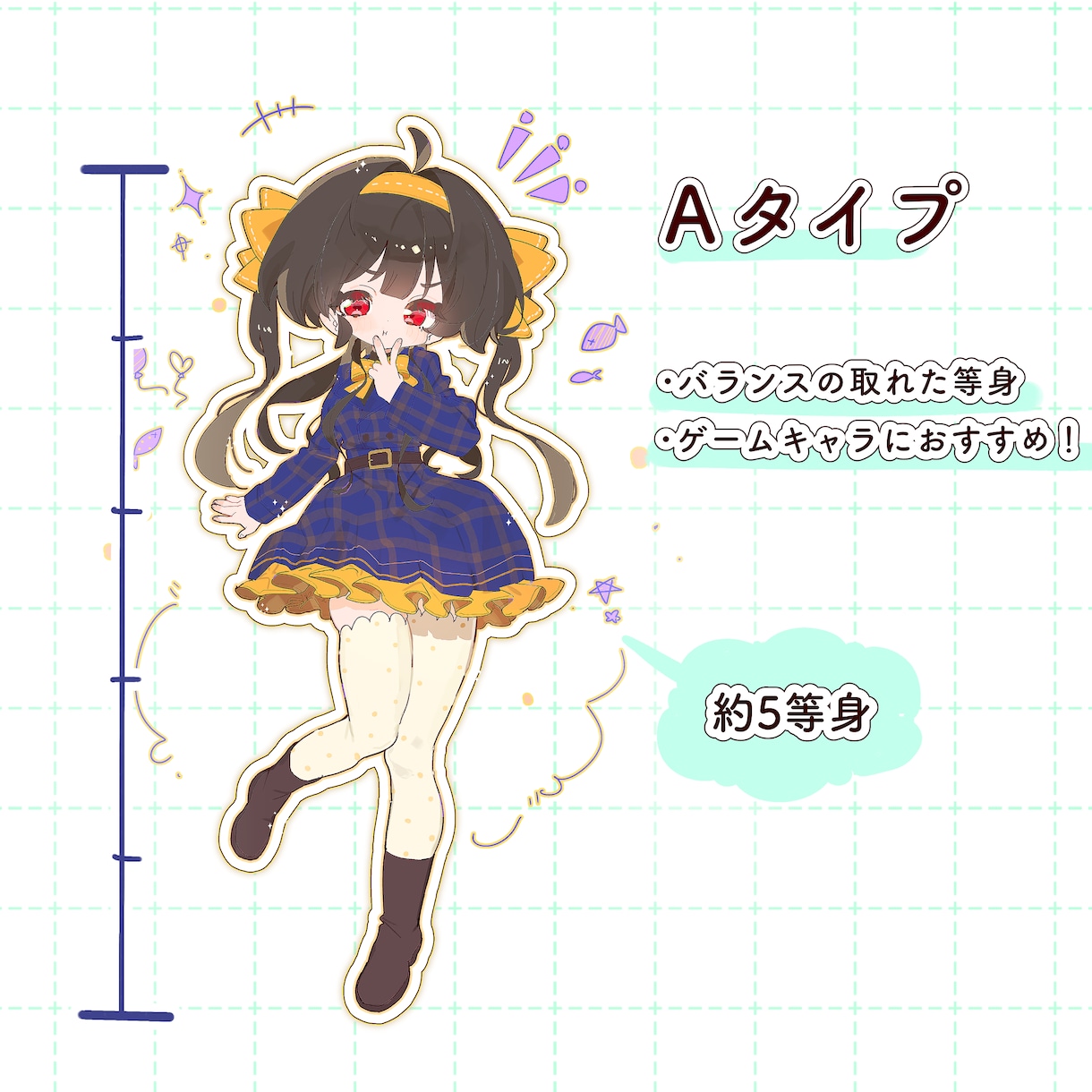 表情差分4種付き！立ち絵可愛く描きます 修正無制限＆キャラデザ対応も可能です！ イメージ2