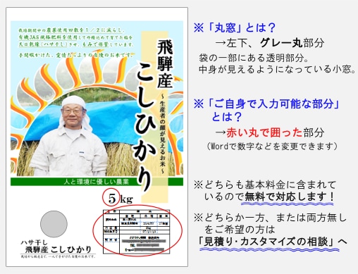 ラフ無OK【農家さん専用】米袋デザインします あなたのお写真を使った、『オリジナル米袋』作りませんか☆ イメージ3