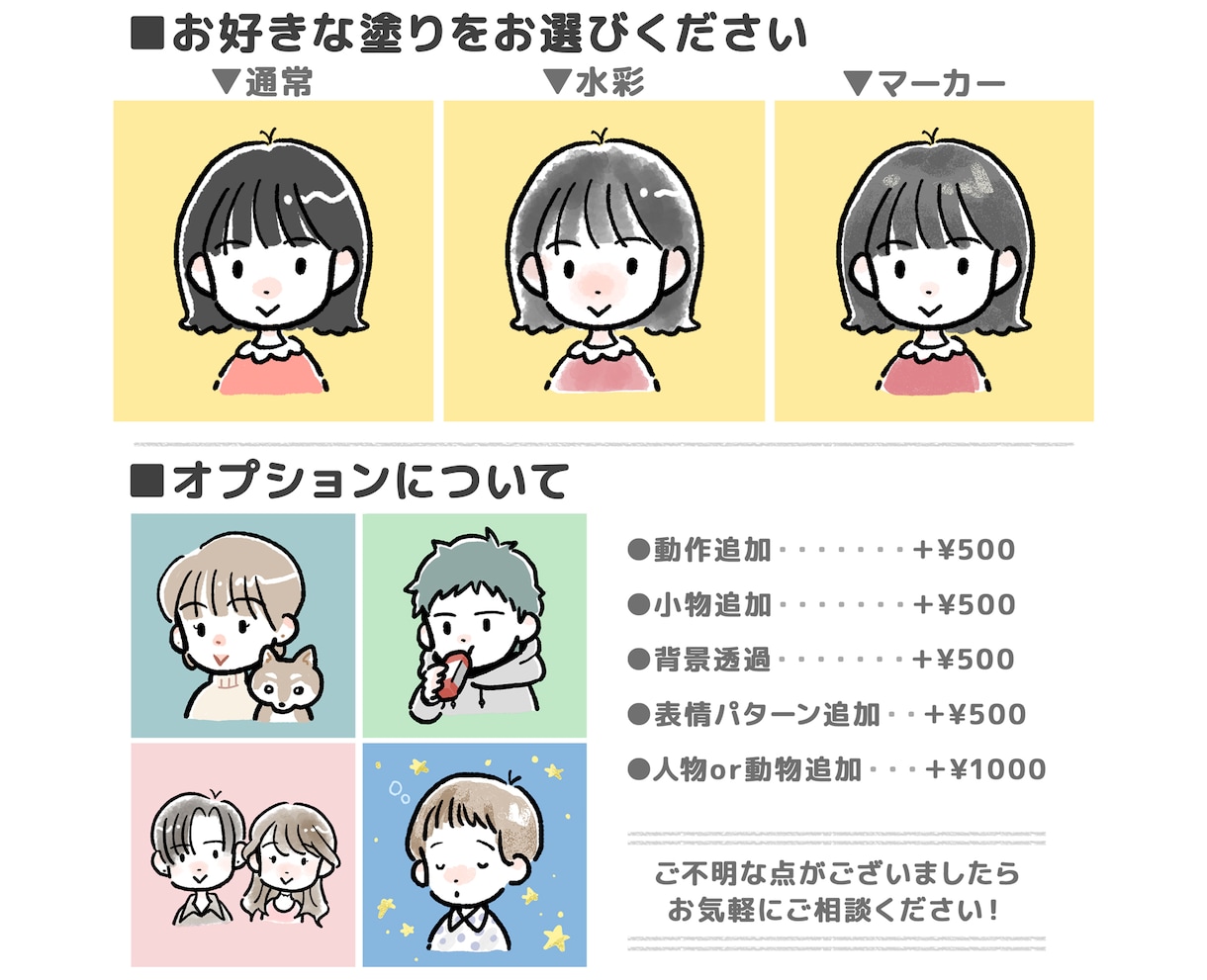 ゆるくてかわいいSNSアイコンを描きます あなたのSNSアイコンをオリジナリティあるものにしませんか？ イメージ5