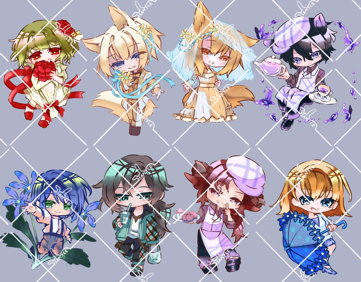 商用利用可能なチビキャライラスト描きます 表情、ポーズ差分、デザイン等承ります。お気軽にどうぞ！ イメージ4