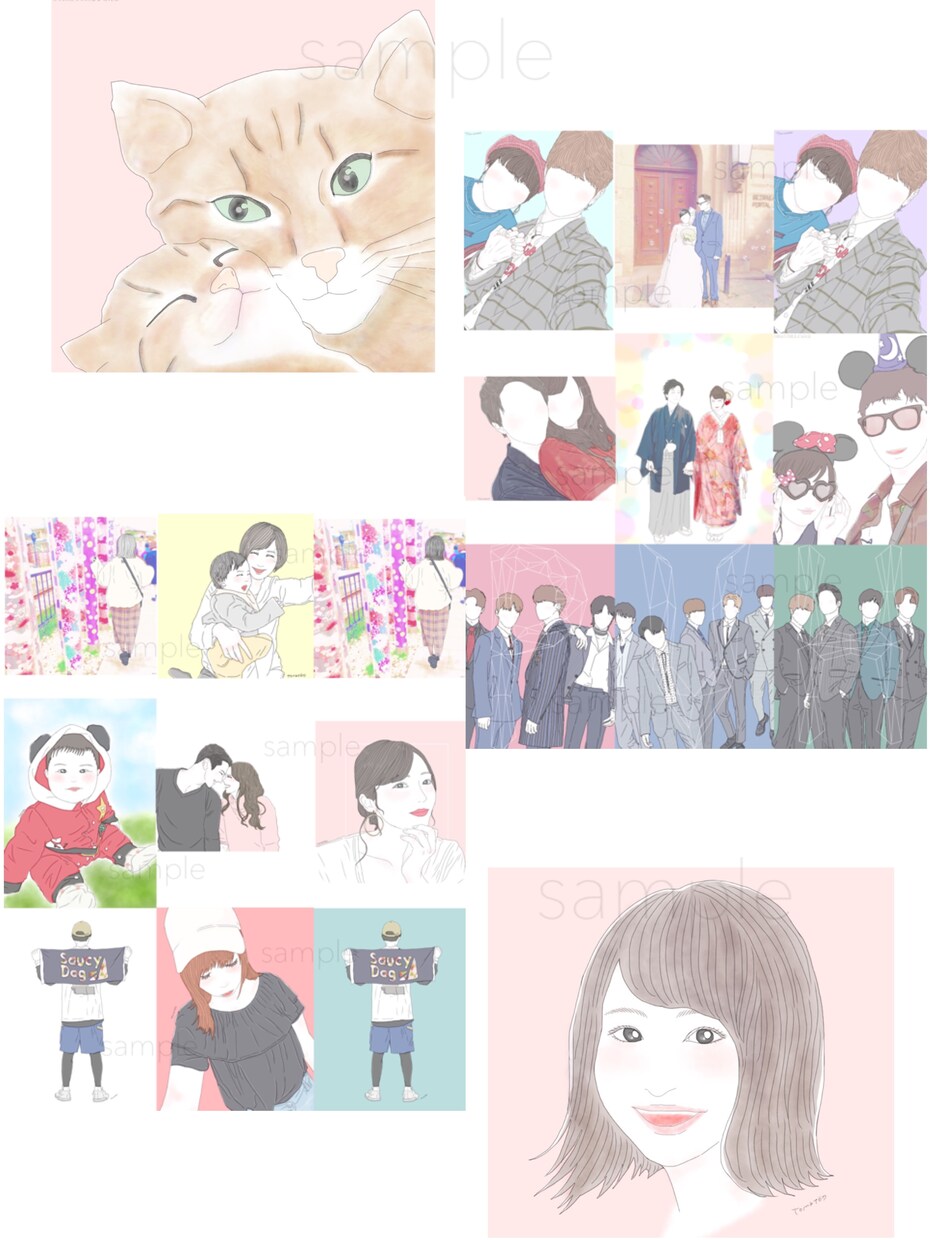 デジタル◎﻿1枚のお写真をイラストに◎します 思い出のお写真をお洒落なイラストに¨̮ イメージ10