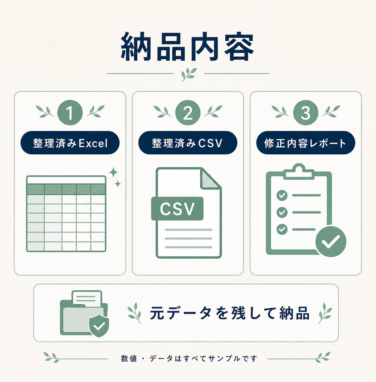 Excel・CSVの重複削除と表記ゆれを整えます 原本はそのまま、整理済みファイルを納品 イメージ4