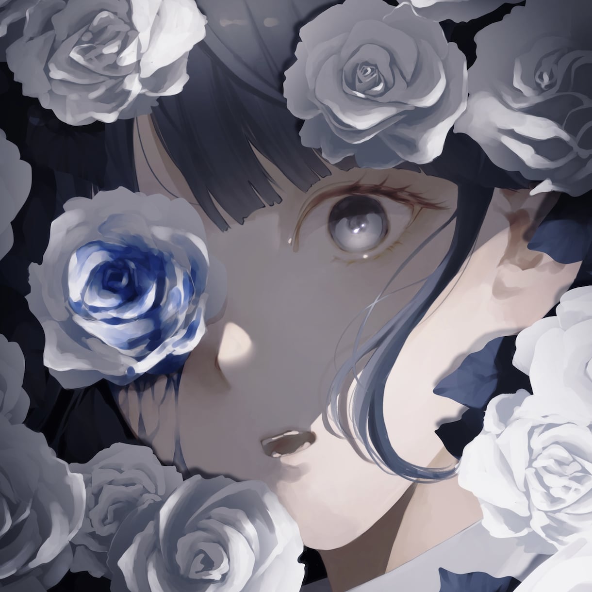 MVイラストなどの1枚絵を作成いたします 女の子を儚く綺麗に魅せるのが得意です。 イメージ1
