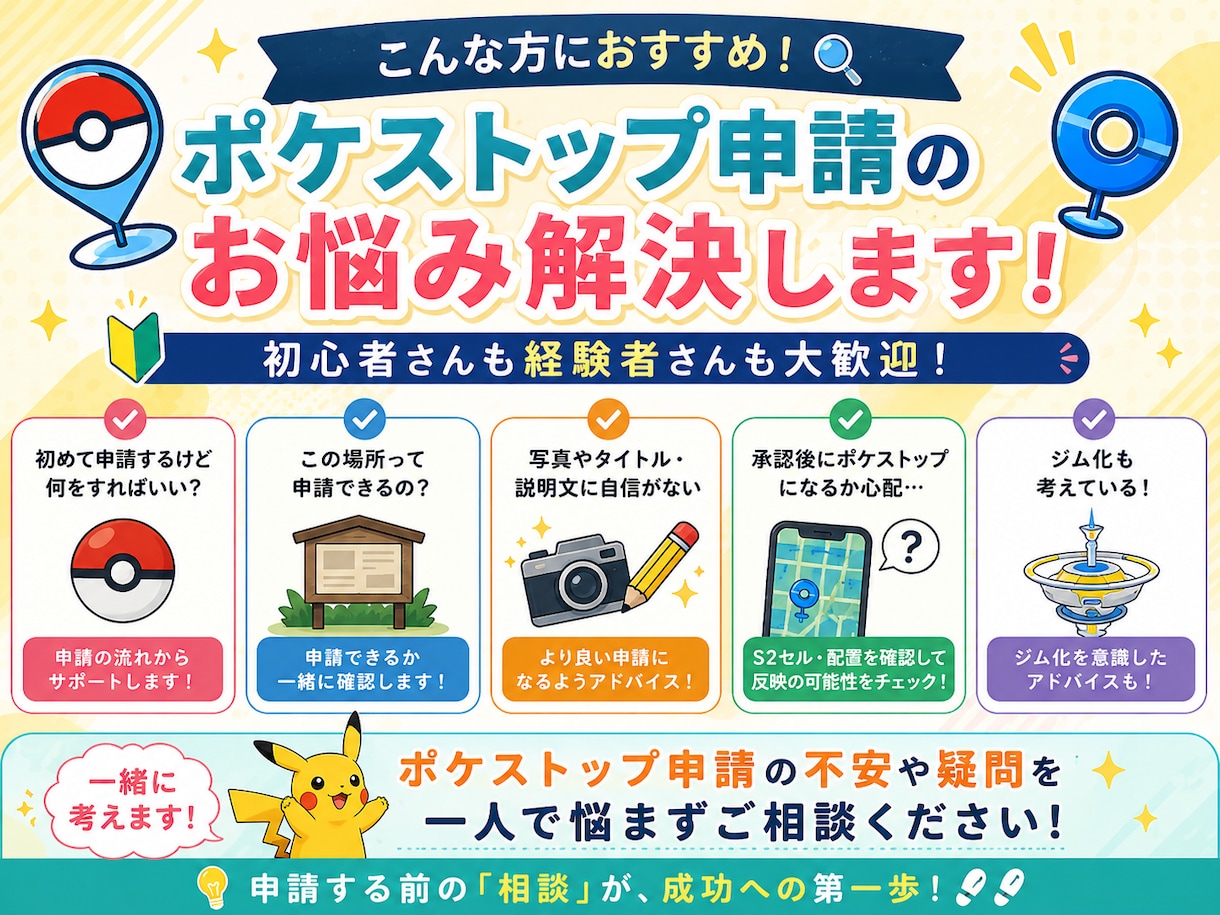 ポケモンGOのポケストップ申請を一緒に考えます 申請前の写真や説明文をチェックします イメージ2