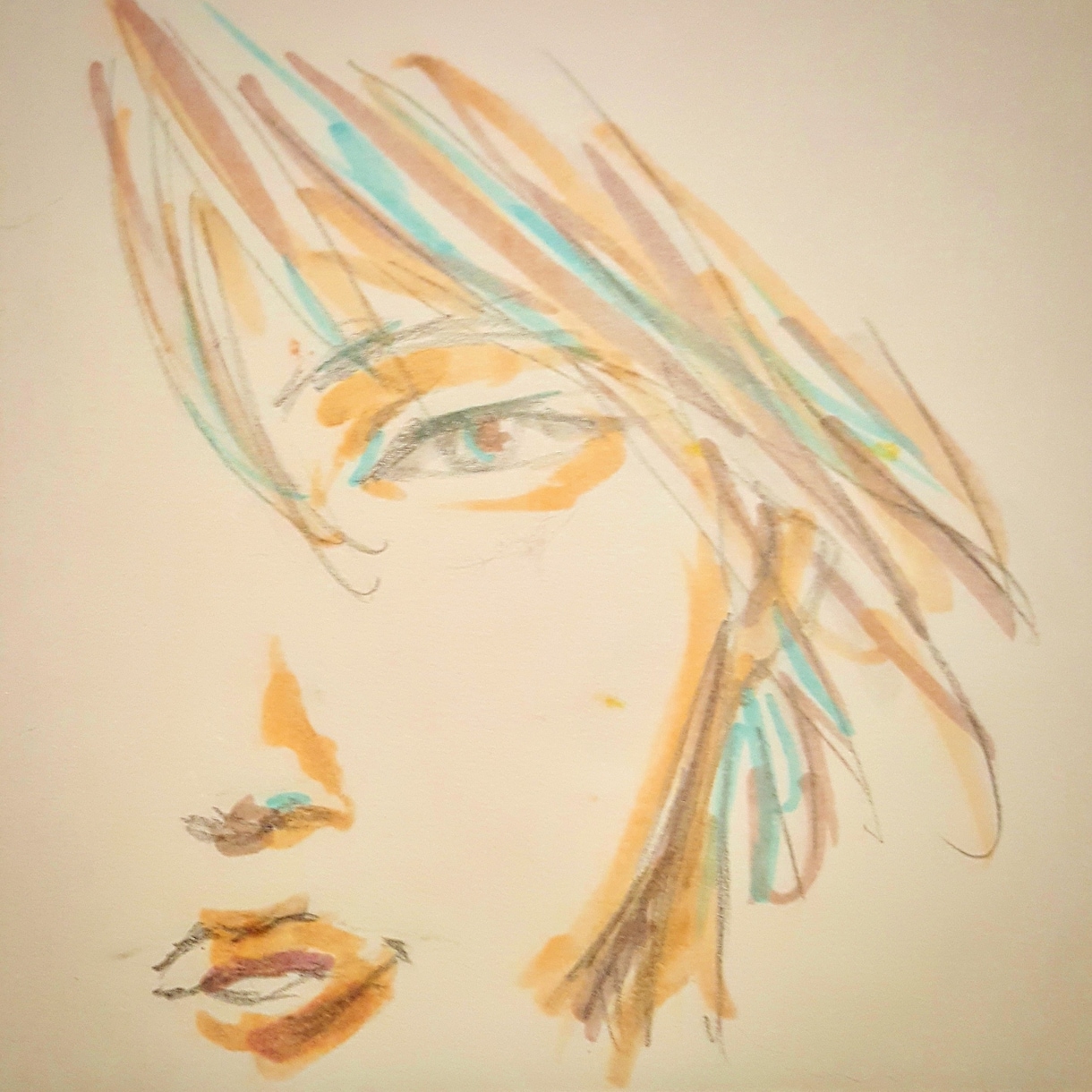 アイコンに最適)印象的似顔絵作成します 新しい似顔絵)瞳を印象的に。顔面の片側で似顔絵作成致します イメージ3
