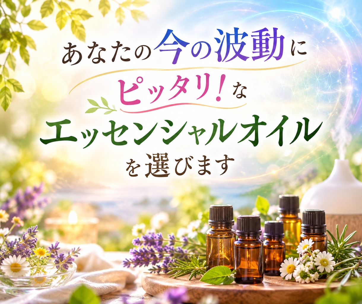 あなたの『今』の波動にびったり！な 香りを選びます 波動修修正器が選ぶあなたに必要なエッセンシャルオイル イメージ1