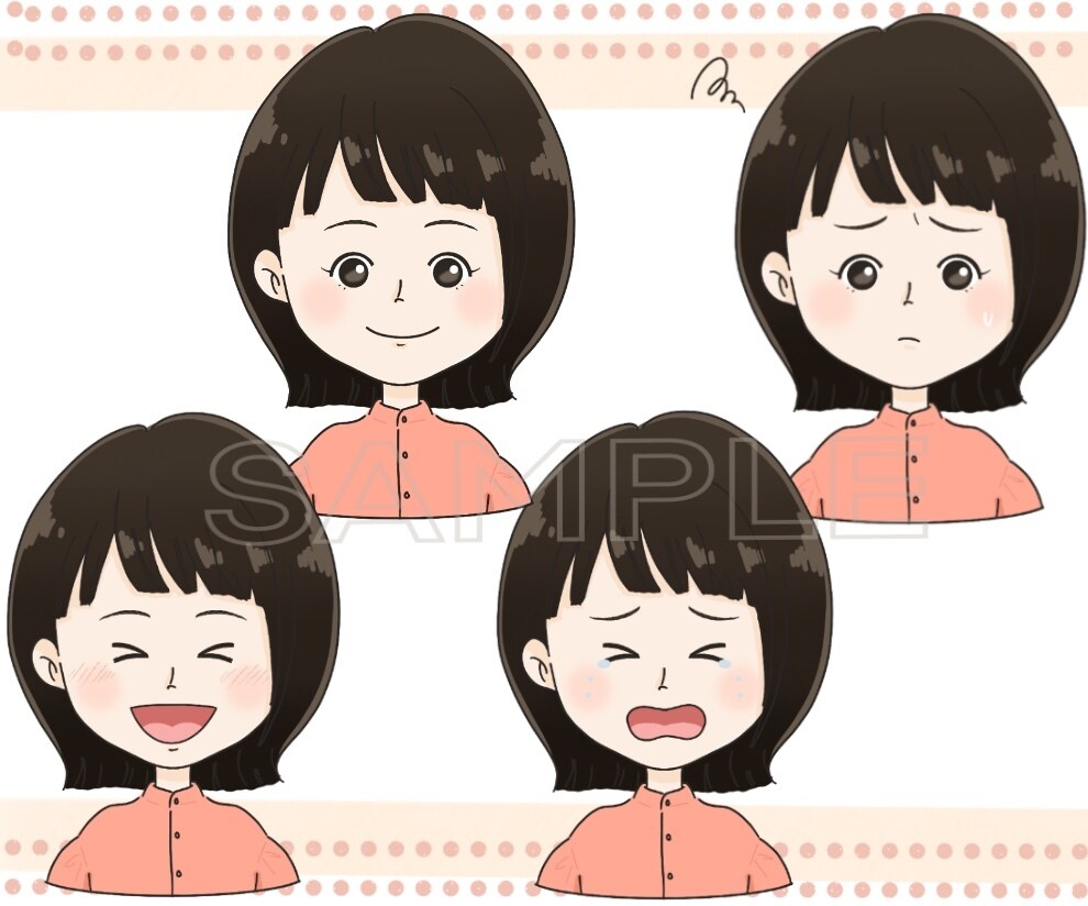 好感度UPな表情差分4セット4000円で作成します ご相談だけOK♫修整無制限!初心者の方も大歓迎‼︎商用利用可 イメージ5