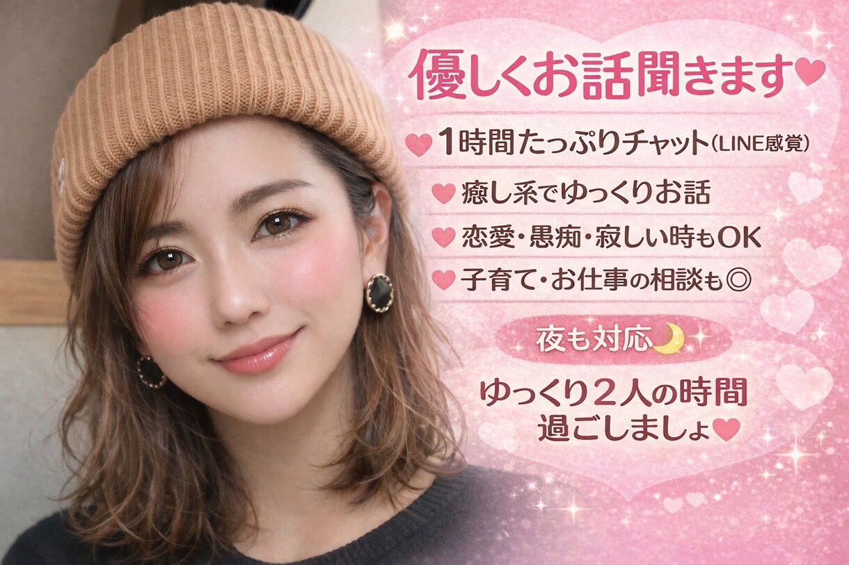優しくお話聞きます 寂しい時・癒しが欲しい方へLINE感覚でチャット♡ イメージ1
