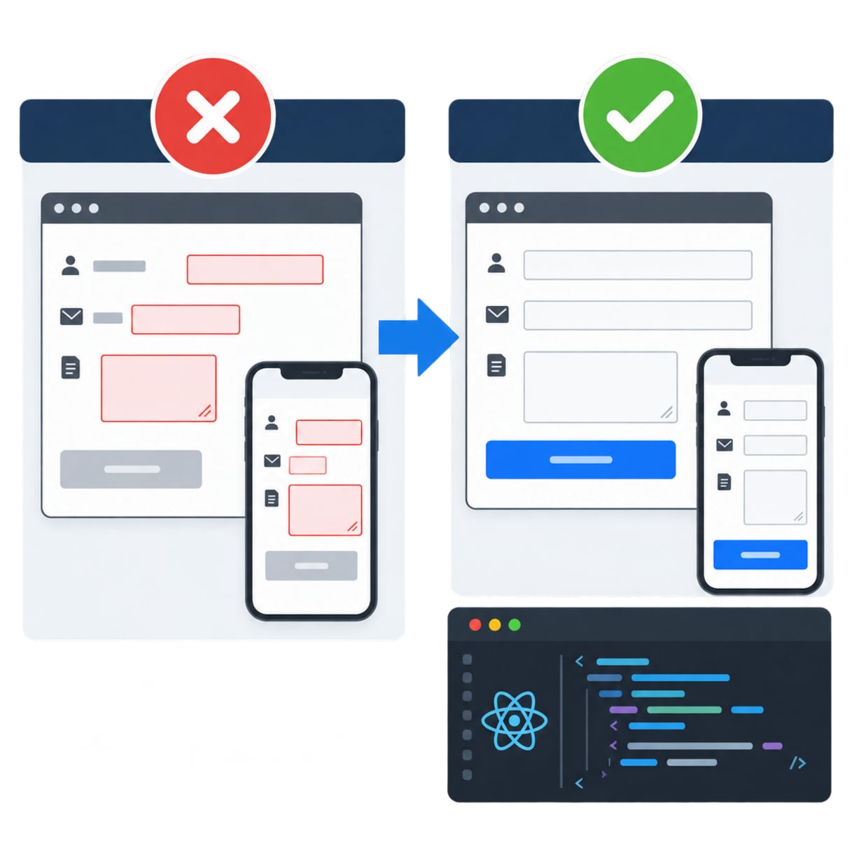 React・Next.jsのフォームを修正します 表示崩れ・入力チェック・UI調整に対応 イメージ1
