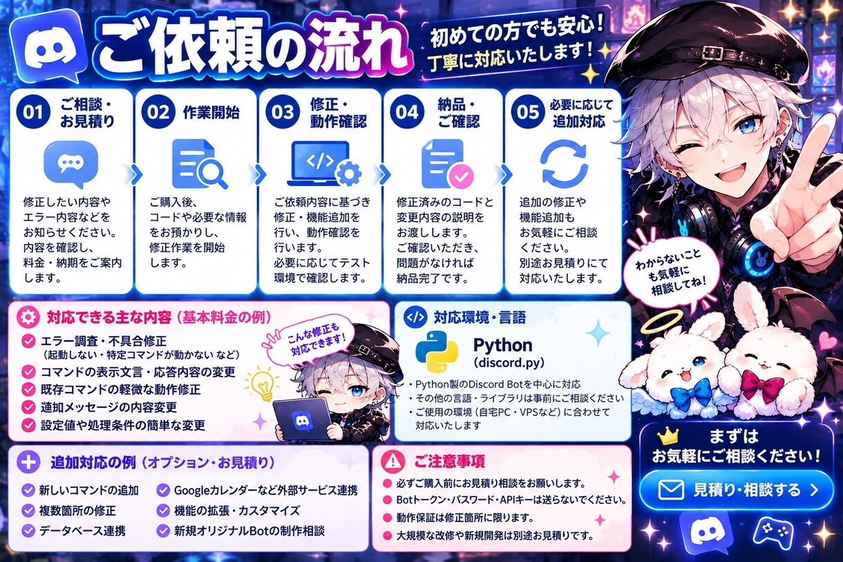 Discord Botの修正・機能追加をします Python製Botの不具合修正や小規模改修に対応 イメージ3