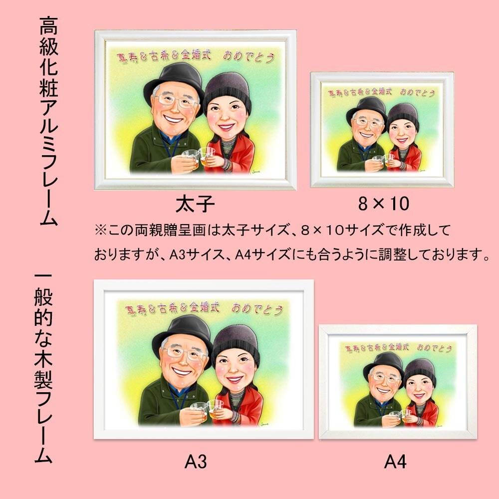 似顔絵記念ボードお描きします 誕生日・還暦・喜寿・米寿・銀婚式・金婚式のプレゼントや記念に イメージ10