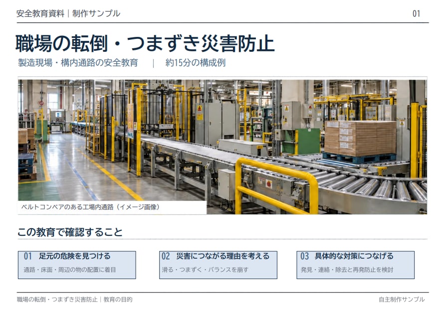 現場向け安全教育スライドを制作しますます 安全リーダー経験を活かし演習までセット イメージ1