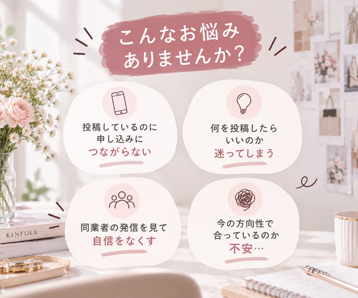 イメコンさん専用｜インスタアカウントを添削します 「集客できない」を卒業！今やることを一緒に整理します イメージ2