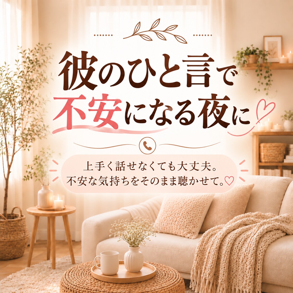 彼の反応で悪い想像ばかり浮かぶ不安をお聞きします 返信がこない、態度が違う…何度もスマホを見てしまう夜に★ イメージ1