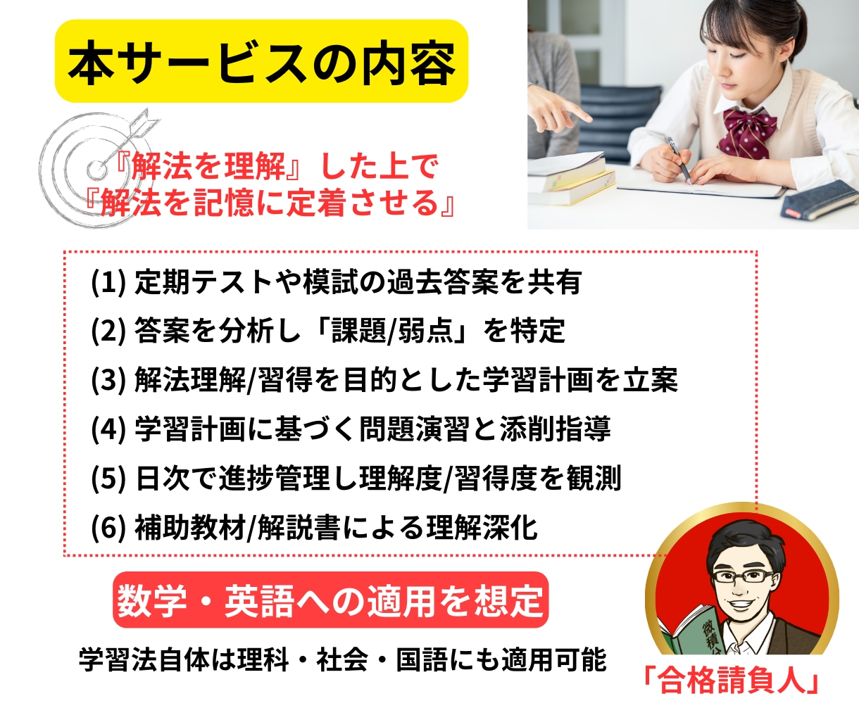 合格請負人が高校生の学習を長期的にサポートします 勉強しているのになかなか成績が上がらないと悩む高校生へ イメージ4