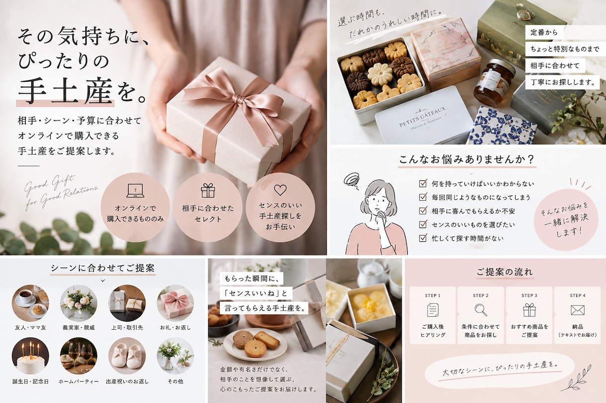 センスのいい手土産、代わりに探しますます 相手とシーンに合わせて手土産を厳選します イメージ1