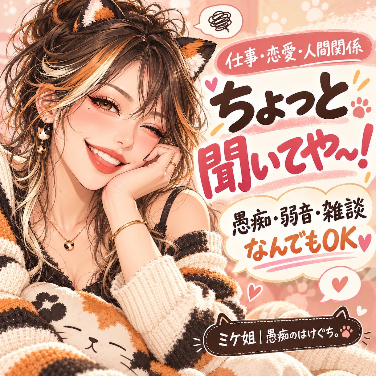 愚痴も弱音も関西女子が親友感覚で聞きます 仕事・恋愛・人間関係、何でも気軽に話してな♡ イメージ1