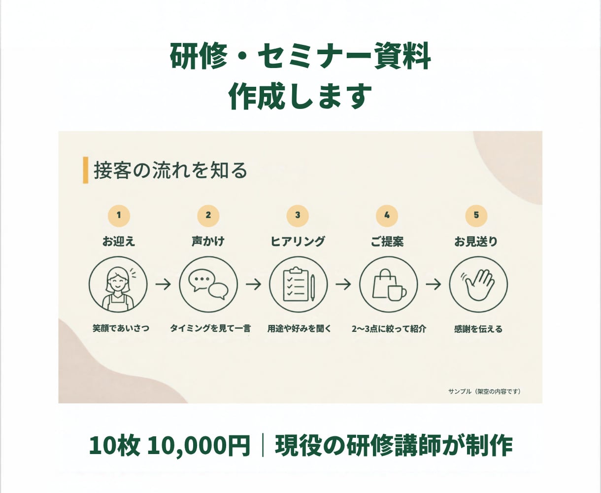 研修・セミナー資料をCanvaで作ります 現役の研修講師が「伝わる順番」まで考えて仕上げます イメージ1