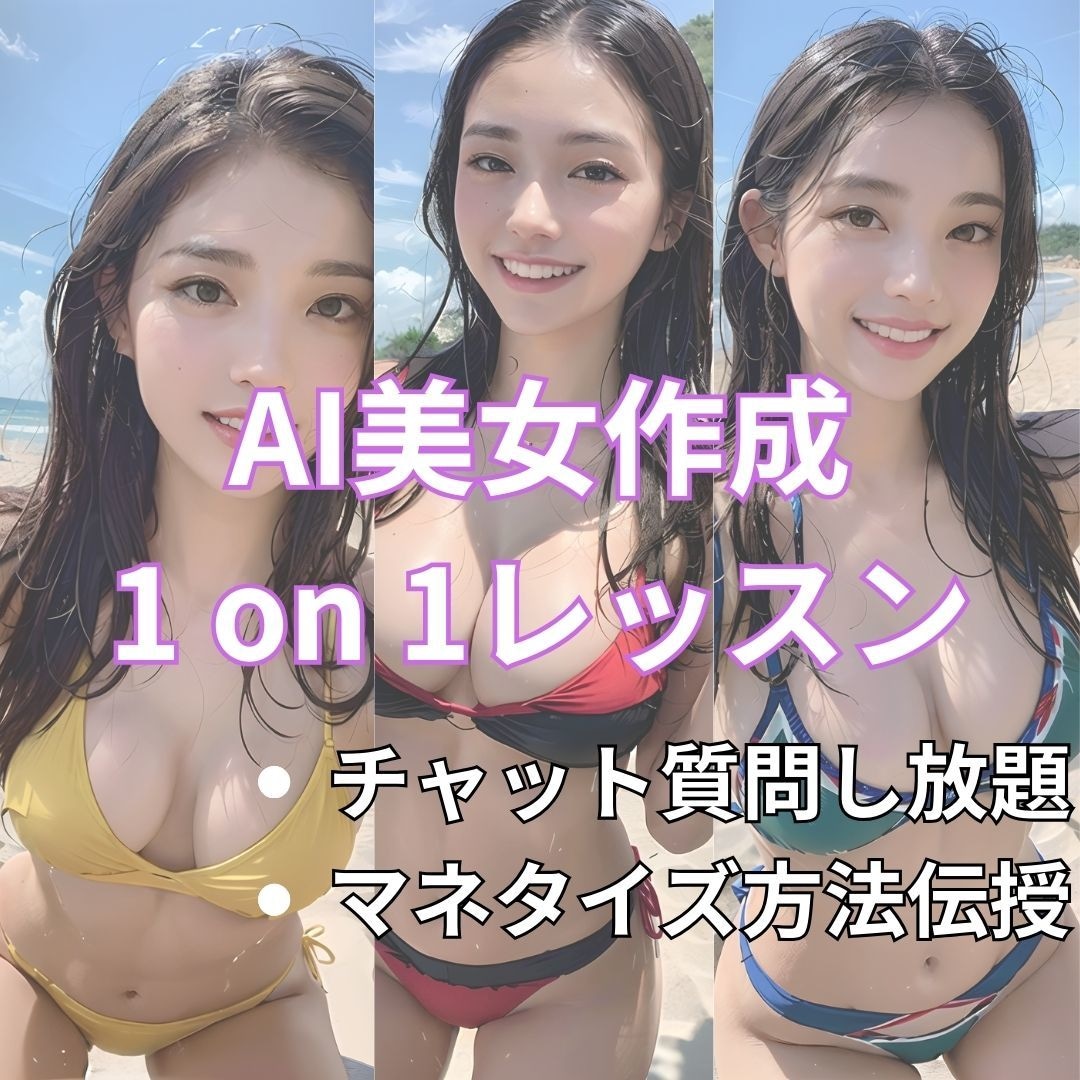 プロAI絵師がAI美女作成,マネタイズ教えます AI美女収益約１００万円のAI絵師が直伝 イメージ1