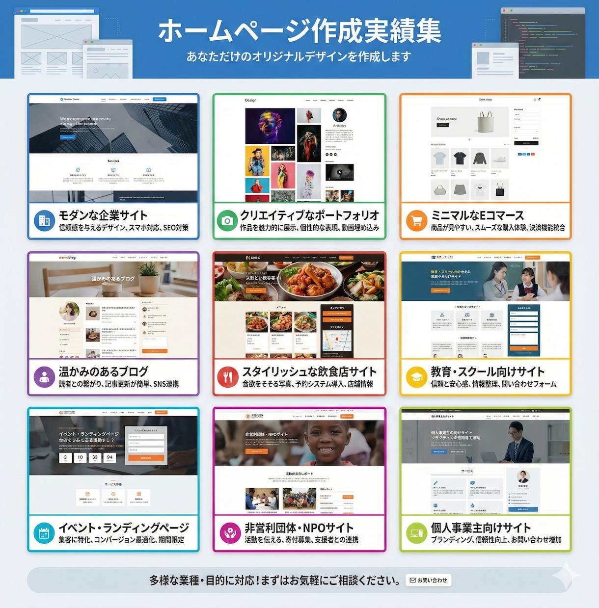 完全オリジナル！高品質で見やすいWEB制作します 修正可能・管理簡単！初めての方でも安心のフルサポート！ イメージ2