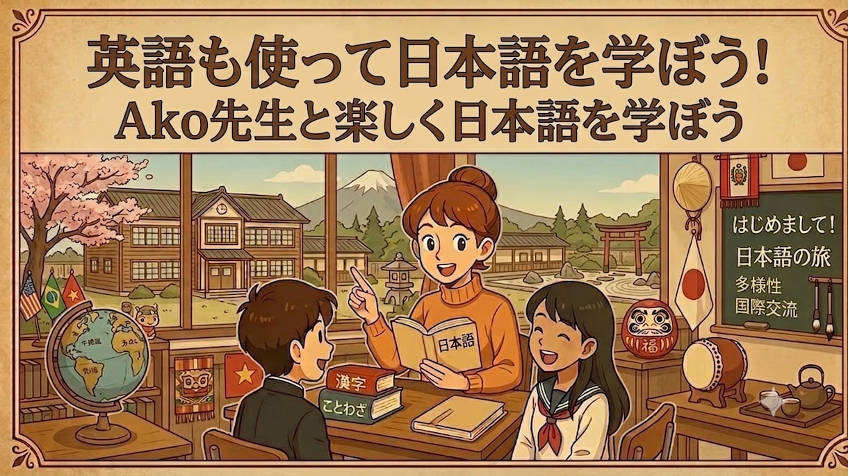 現役高校英語教師が日本語学習をサポートします 必要に応じて英語で解説！日本の学校の勉強や受験を支援します イメージ1