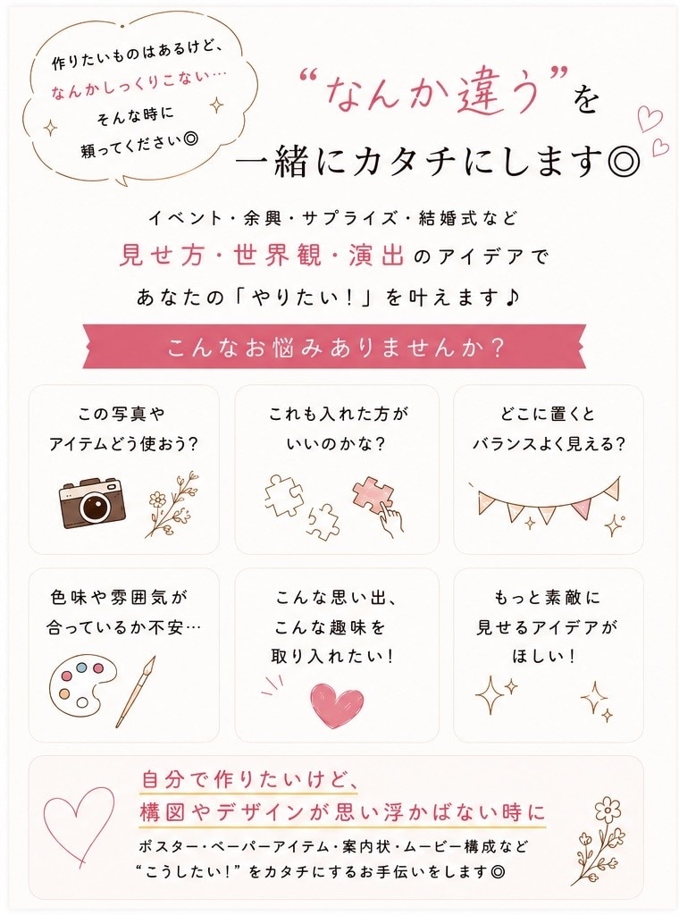 見せ方・世界観・演出のアイデアご提案します なんか違う…を一緒に形にします！ イメージ1