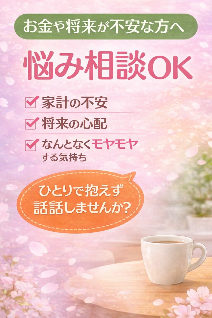 お金や将来が不安な方話聞きます お金や将来が不安な方へ悩み相談OK イメージ1