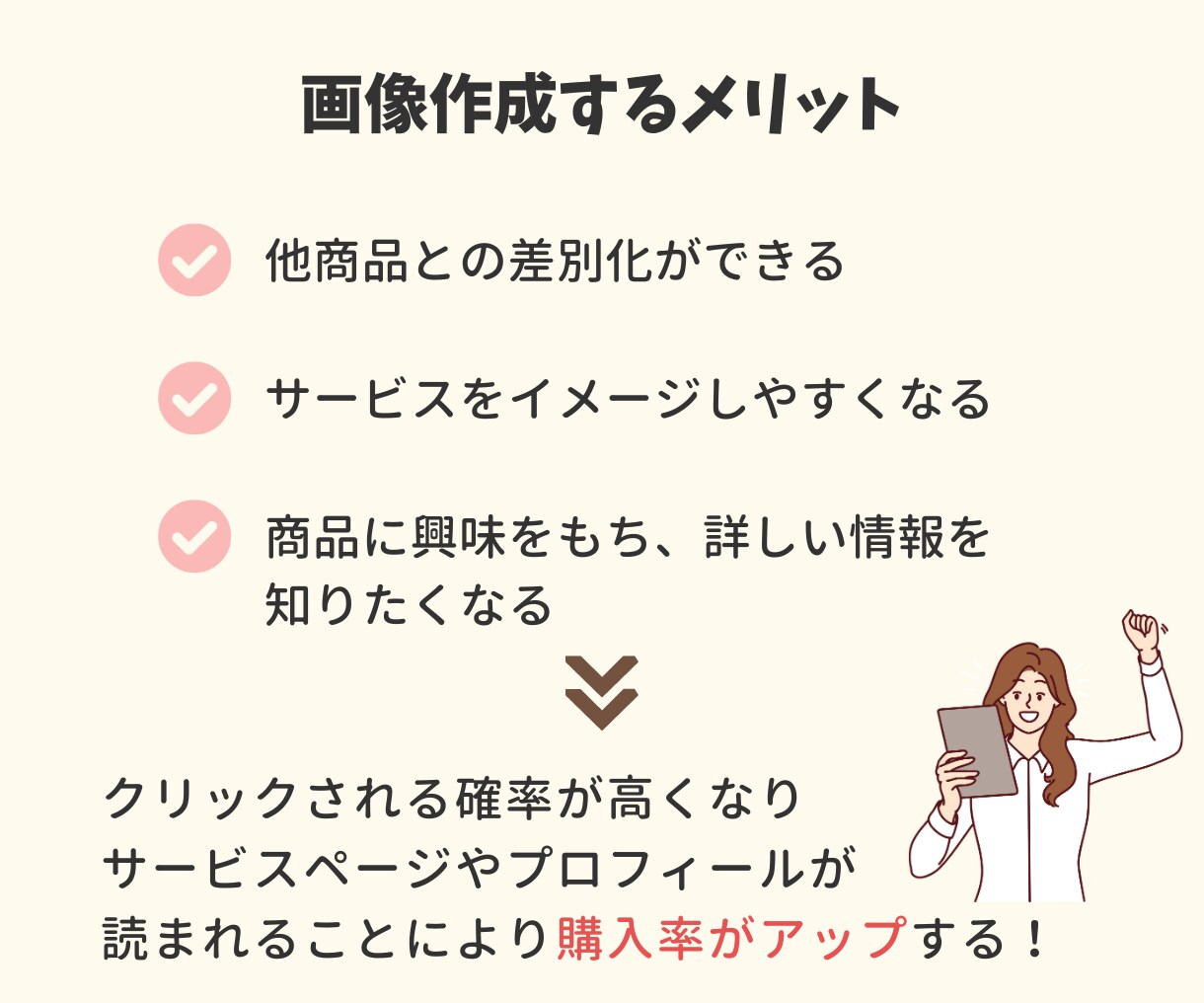 目を引く！見やすい！ココナラサムネイル作成します 丸投げOK！「あなたのサービスの魅力」が伝わる画像を制作！ イメージ3
