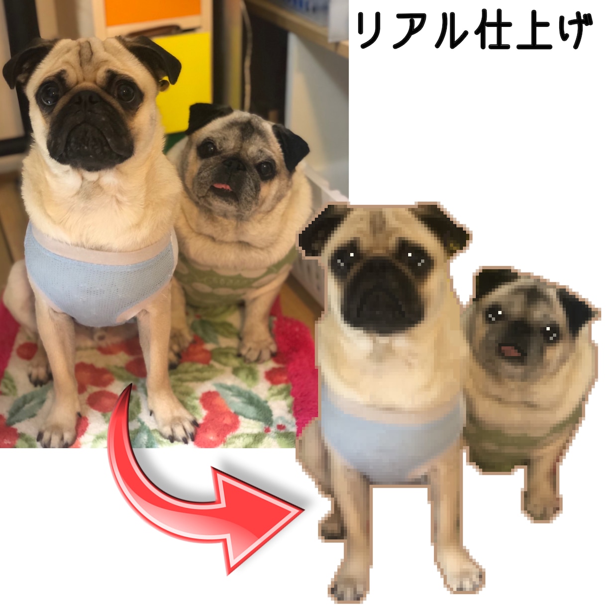 愛らしいペットのドット絵作成します リアル調、デフォルメ調などご希望の仕上がりにできます イメージ1