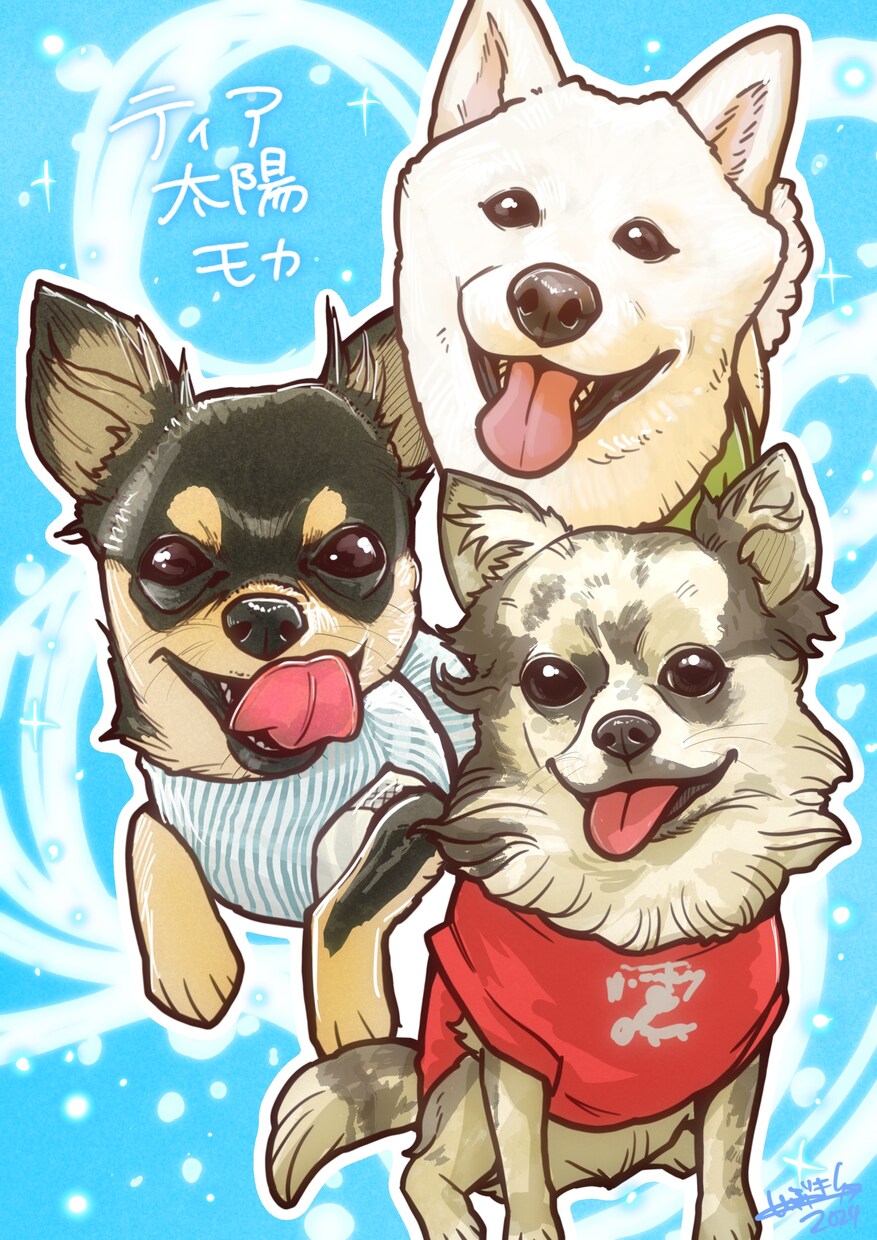 ペット似顔絵制作いたします 大切な家族の一員であるペットちゃんをこだわりのイラストに♪ イメージ1