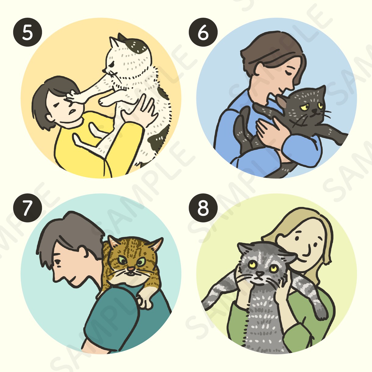 猫とあなたのツーショットアイコンお描きします ペットとあなたの素敵な関係をアイコンにします イメージ8