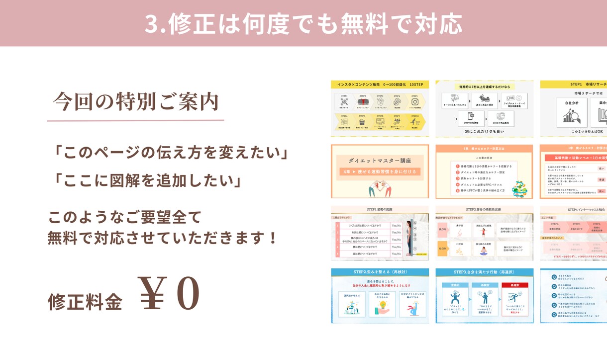 文字台本を見やすく伝わるスライドに制作します セミナー・講座スライド100件以上｜添削700件 イメージ9