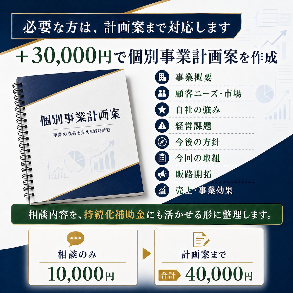 持続化補助金にも活かせる事業計画を立案します 本格経営相談＋必要なら個別事業計画案まで⁉ イメージ5